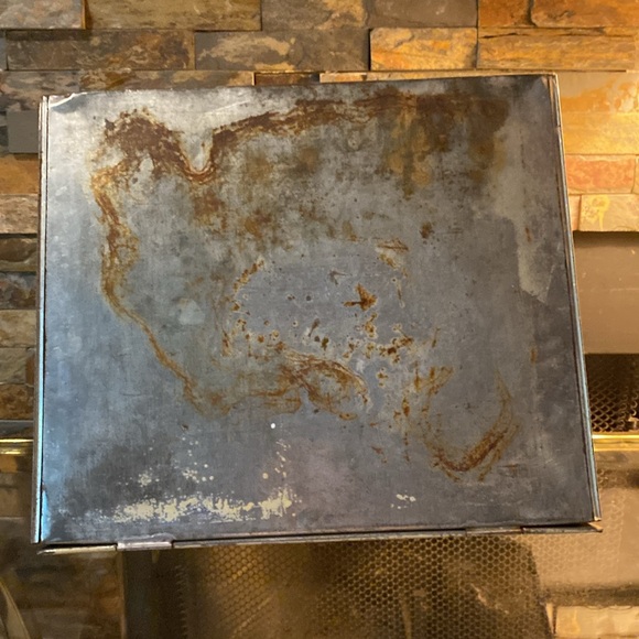 Vintage Art Deco Bread Box Double Decker Tin Metal Light yellow lady Floral - Picture 6 of 8